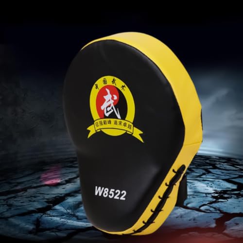 Punching Pads - High Density Foam Material, Strike Training Tool, Shock Absorbing Durable Kickboxing Mitts, Handheld Combat Practice | Thai Karate MMA for Home Gym Workout Exercise - color: Yellow