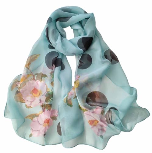 Pokeedioty Scarfs for Women Lightweight Fashion Scarves Elegant Floral Pattern Sheer Scarfs Sunscreen Shawls Wraps - color: P 051