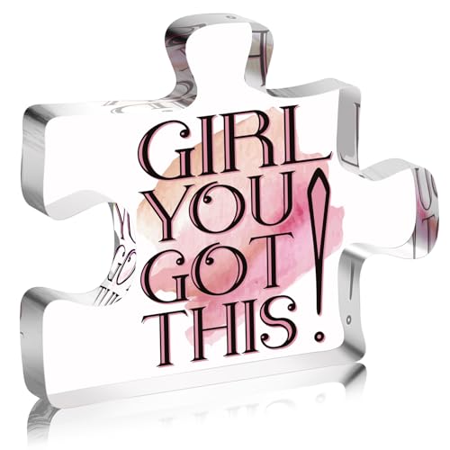 Inspirational Acrylic Sign Motivational Decoration Gifts for Women, Girl You Got This Pink Birthday Table Decorations Gifts for Mom Girl Her Daughters - color: Blue14