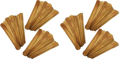TRENDBOX 30pcs Handmade Plain Wood Wooden Incense Stick Holder Burner Ash Catcher Natural Design Buddhist (Pack of 2) - size: 30 pcs (Pack of 2)