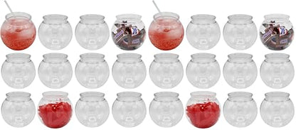 Creative Hobbies® 16 oz Clear Plastic Fish Bowls - 4 Inch (100 mm) Shatterproof Ivy Bowls for Carnival Games, Drinks, Candy & More - Pack of 12 (Pack of 2) - size: 4" H × 3¾" D with a 2½" neck (Pack of 2)