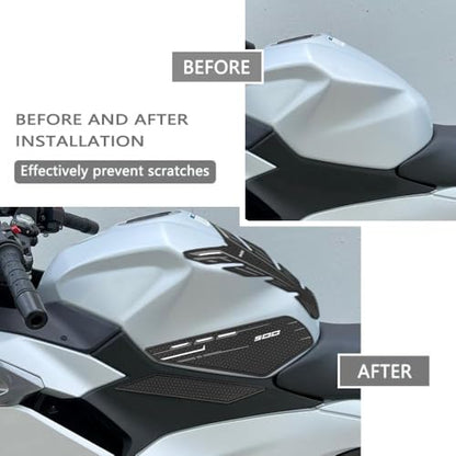 for Ninia 500 Z500 Ninja 500 SE ninja500 2024 2025 2026 New Accessories Side Fuel Tank Pads Protection Stickers Decals Fuel Tank Knee Pads Traction Pads Fuel Tank Pads Anti-slip side fuel tank sticker - color: Grey