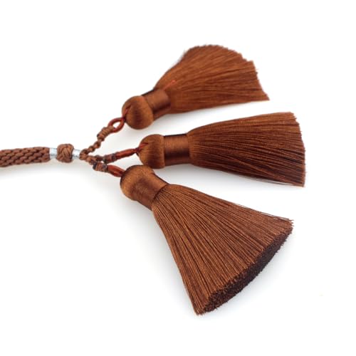 Muslims Islamic 99 Dhikr Tasbeeh Tasbih Prayer Beads, Brown Stone Beads with Tassel