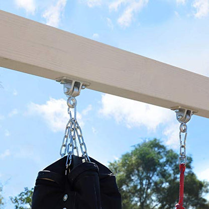 BETOOLL Heavy Duty Swing Hangers Swing Set Hardware Playground Porch Wooden Sets Indoor Outdoor Set of 4 - color: Silver 4pcs