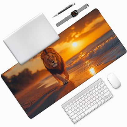 Sunset Gaming Mouse Pad, Mouse Pad 48x24in, Large Desk Mat with Non-Slip Rubber Base, Office Desk Accessories, Large Extended Gaming Keyboard Mat, Big Mousepad for Computer Gamer Office, Orange 8-8909 - size: 48 x 24 x 0.1