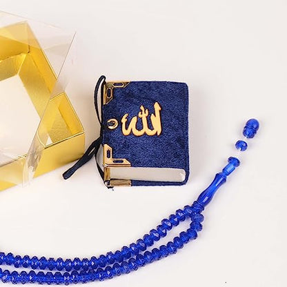 BABY SHOWER CHOCOLATE Set of 10 Islam Quran Tasbeeh Islamic Set | Holy Quran Prayer Beads Gift Box Favor (Dark Blue) - color: Dark Blue