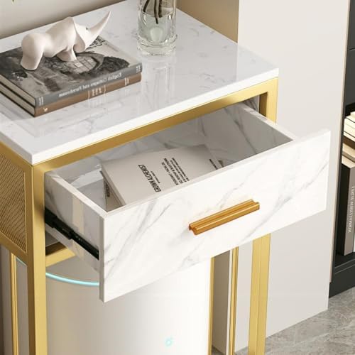 Sweeper Robot Storage Cabinet Sweeper Marble Shelves Above Living Room Fish Tank Shelf Sofa Side Table Storage Cabinet Sweeper Organizer(40x40x83cm) - size: 40x40x83cm