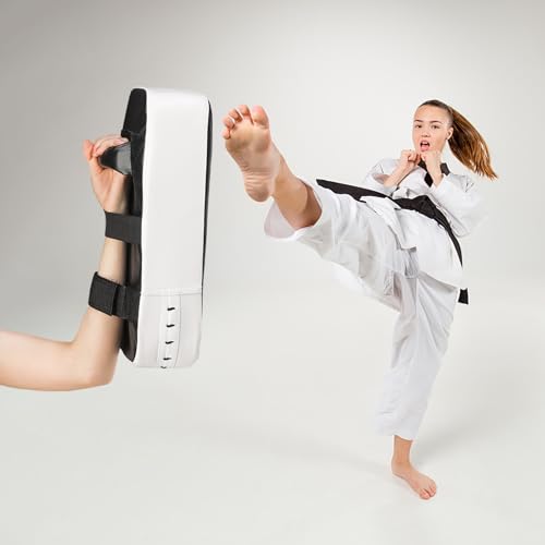 WUWEOT 2-in-1 Punching Mitts Kick Pack Set, Boxing Mitts Focus Pads and Taewondo Kick Pad, Adjustable Soft Shield Durable Training Pads Set for Boxing, Kickboxing, Karate, Muay Thai, MMA Training
