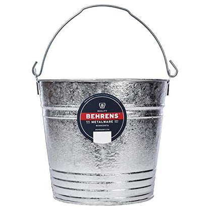Behrens 1214GS Galvanized Steel Utility Pail, 14-Quart, Gray - size: 14-Quart, style: Hot Dipped