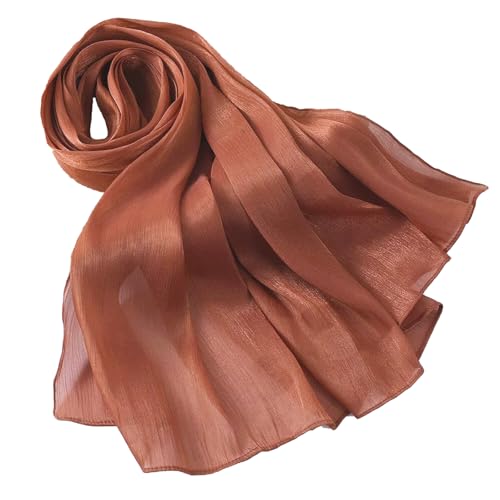 Women Premium Hijab Head Scarf Lightweight Shimmer Scarves Crepe Wedding Shawls and Wraps for Evening Dresses Shiny - color: Light Orange