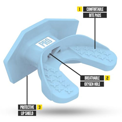 Nxtrnd One Pro Football Mouth Guard, Interchangeable Strap, Fits Adult & Youth (Columbia Blue) - color: Columbia Blue Pro