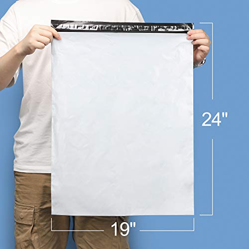 Metronic Large Poly Mailers 19x24 50 Pack, White Self Seal Shipping Bags | Strong Thick Tear-resistant Waterproof Mailing Bags, Shipping Envelopes, Packaging Bags for Clothing, Small Business. - color: White, size: 19x24 50PC