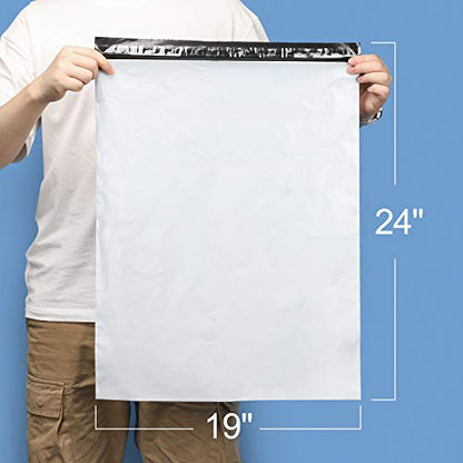 Metronic Large Poly Mailers 19x24 50 Pack, White Self Seal Shipping Bags | Strong Thick Tear-resistant Waterproof Mailing Bags, Shipping Envelopes, Packaging Bags for Clothing, Small Business. - color: White, size: 19x24 50PC
