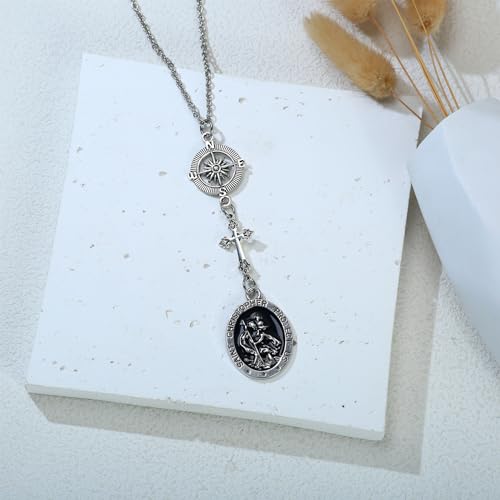 SANDOO St Christopher Medal for Car - Saint Christopher Charm Hanger, Protection Talisman, New Car Gift for Women & Men
