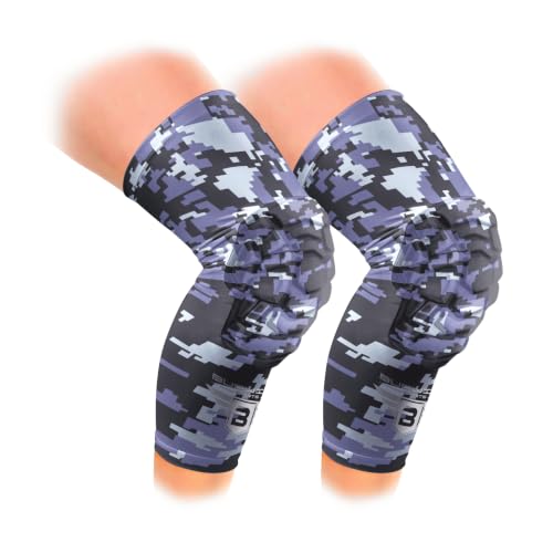 Bucwild Sports Knee Pads/Padded Compression Pro Knee Sleeves (1 Pair) Youth & Adult Sizes - Basketball Wrestling Volleyball Black White Red Blue (Black Camo, Small (Teen/Young Adult)) - color: Black Camo, size: Small (Teen/Young Adult)