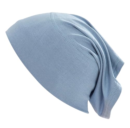 Under Scarf Light Soft Hijab Cap Undercap Headwrap Scarf Stretch Tube Neck Cover - color: Blue