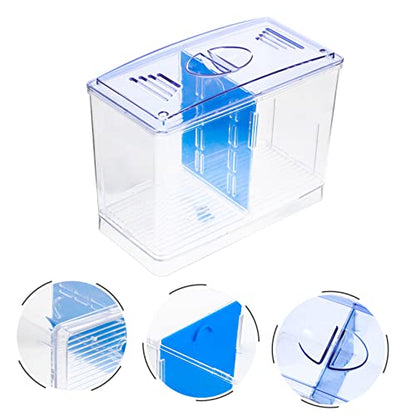 HANABASS Acrylic Fish Breeding Box Miniature Isolation Tank for Betta Fish Double Compartment Design for Sick Aggressive Fish Transparent Observation Durable Aquarium Hatchery