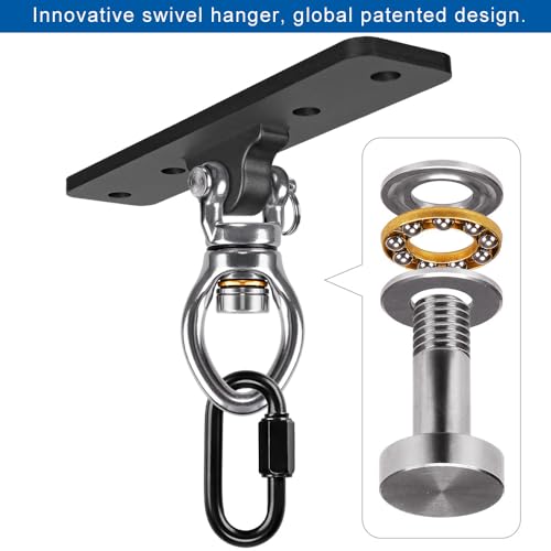 Kipika Heavy Bag Hanger Wall Mount Punching, Rotatable Heavy Duty Boxing Bag Bracket for Home Gym Indoor, Adjustable Length for Kickboxing Bag, Muay Thai Bag,Speed Bag - color: B-Black