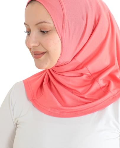 Prien Sport Instant Hijab For Women, Muslim Cotton Turban, Soft Head Scarf, Ready To Wear Hijabs Prayer Clothes, Islamic Wear - color: Brink Pink