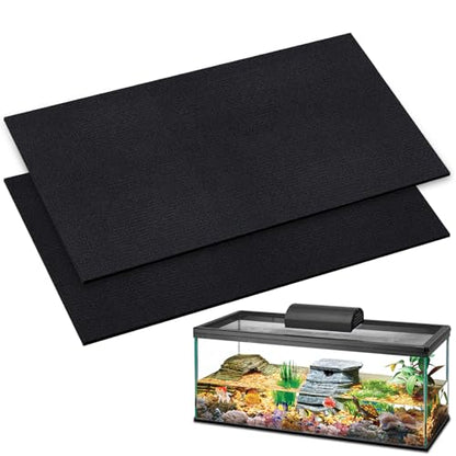 15 x 30 x 0.2 Inches Aquarium Leveling Mat 2PCS/Set Neoprene Non-Slip Shockproof Fish Tank Pad Waterproof Textured Surface for Uneven Surfaces Durable Fish Tank Mat with Easy-Cut Edges - size: 15 x 30 Inch, style: No Glue