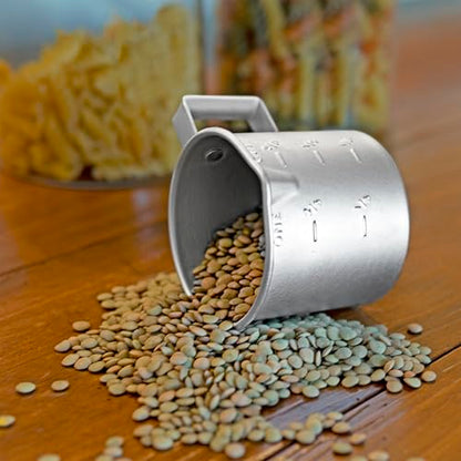 Better Houseware Measuring Cup, 8 oz Metal Measuring Cup with Handle and Pour Lip for liquid with Easy-Read Markings for Cooking and Baking, Kitchen Essential Aluminium - color: Silver
