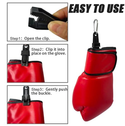 4PCS Heavy-Duty Boxing Glove Clip Holder Karabiner, No-Slip Hanging Hooks for MMA, Muay Thai & Boxing Gloves, Quick-Dry Gear Organizer for Gym Bags & Backpacks