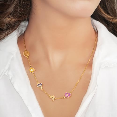 AILIN Personalized 1-8 Birth Flowers Necklaces For Women 925 Sterling Silver/Stainless Steel Dainty Custom Sideway Necklace For Mom Family Birthday Gifts For Mother Grandma