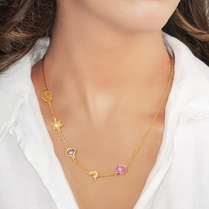 AILIN Personalized 1-8 Birth Flowers Necklaces For Women 925 Sterling Silver/Stainless Steel Dainty Custom Sideway Necklace For Mom Family Birthday Gifts For Mother Grandma