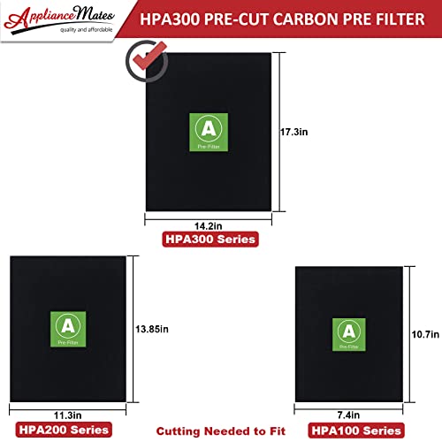 HPA300 Replacement Filters for Honeywell Air Purifiers HPA300 Series, HPA300, HPA304, HPA3300, HPA5300, HPA5350, HPA8350, Part HRF-R3, 3 R Filters and 6 Pre-cut A Carbon Pre-filter by APPLIANCEMATES - style: 3 Ture HEPA R + 6 A Carbon Pre-Filter