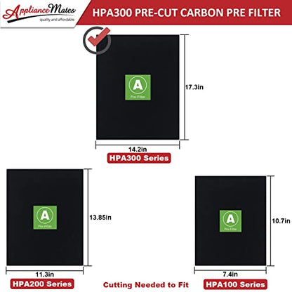 HPA300 Replacement Filters for Honeywell Air Purifiers HPA300 Series, HPA300, HPA304, HPA3300, HPA5300, HPA5350, HPA8350, Part HRF-R3, 3 R Filters and 6 Pre-cut A Carbon Pre-filter by APPLIANCEMATES - style: 3 Ture HEPA R + 6 A Carbon Pre-Filter