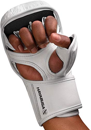 Hayabusa T3 7oz Training Sparring MMA Gloves for Men and Women - color: White/Black, size: Small