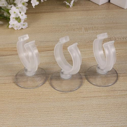 POPETPOP Aquarium Hose Clip 6-Pack, 1.77In Suction-Cup Water Pipe Clamp, Secure Tubing Holder for Fish Tank Airline & Heater Cord, Space-Saving Mount for Glass, Freshwater & Saltwater Tanks - size: 4.50X3.70X3.70CM