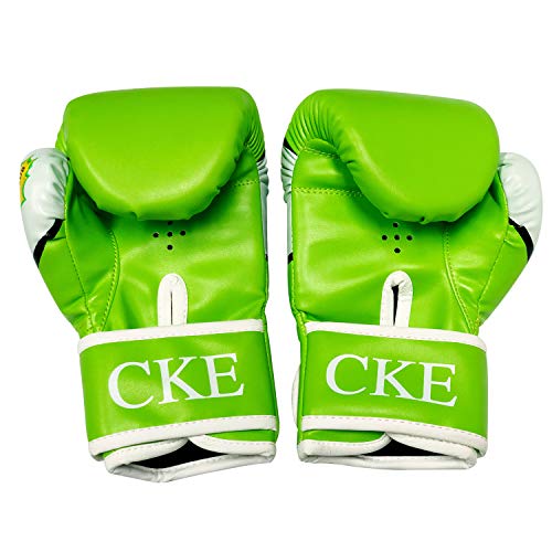CKE Boxing Gloves for Kids Ages 5-12, Beginner Punch Bag Training Gloves | Youth boxing gloves and kids boxing gloves for boys and girls, ideal for beginner practice, punching drills and training - color: GREEN