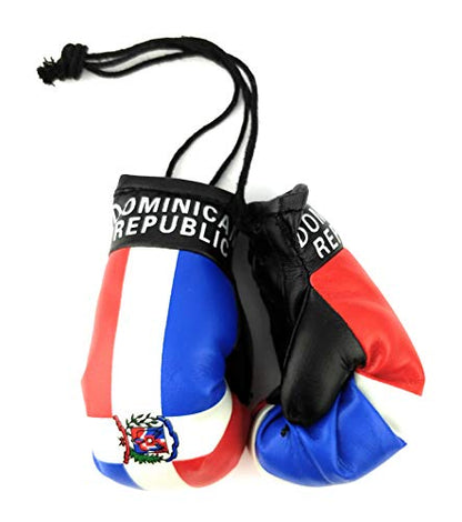 Hanging Car Mirror Mini Boxing Gloves (Dominican Republic) - color: Dominican Republic