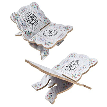 Garosa Boxwood Folding Quran Book Stand Holder and Bible Display Holder, Wooden Desktop Book Stand Rack for Reading Holy Books, Perfect for Muslim Teachers and Children