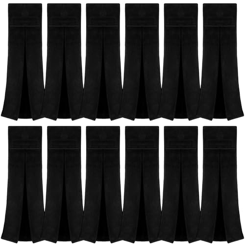 Buryeah 12 Pcs Football Field Towel Closed Loop Accessories Cotton Sports Sweat Towel with Hook and Loop Fastener for Football, Golf, Gym - color: Black