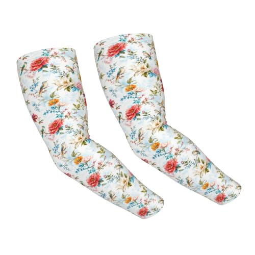 Arm Sleeves Outdoor Garden Sports Cooling Sun Sleeve for Women Men Farm - color: Hummingbird Flower