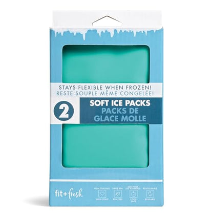 Fit & Fresh Cool Coolers 2 Pack Soft Ice for Lunch Bags, Flexible Stretch Nylon, Durable, Reusable Lunch Box Ice Packs, Soft Ice, Reusable Freezer Packs, Lunch Ice, Easy to Clean, Teal - color: Teal (2 Pack), size: Standard