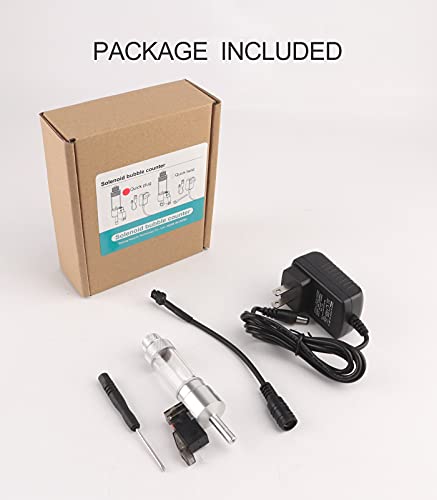 CO2 Bubble Counter with Solenoid Valve and Check Valve for CO2 Generator Regulator Planted Aquarium Quick-Plug Connection - color: Quick-Plug connection with Bubble Counter