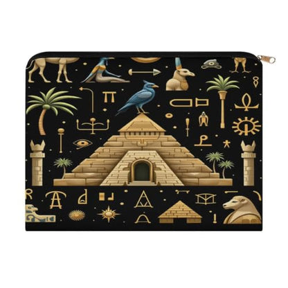 Ancient Egyptian Makeup Bag for Women, Cosmetic Pouch Travel Toiletry Organizer Bag 8.9"x6.5" Polyester - color: Ancient Egyptian