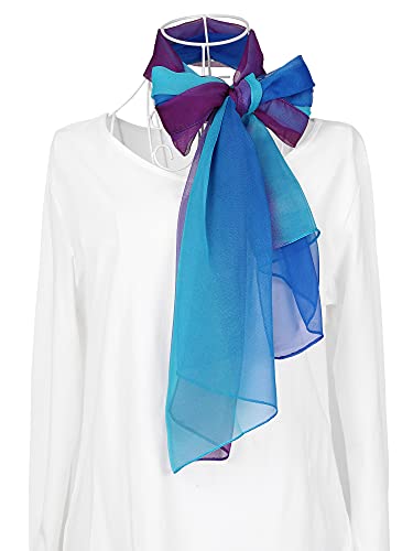 uxcell Women'sChiffon Sheer Long Scarf Silky Gradient Party - color: Royal Blue