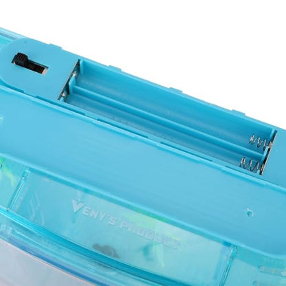 Aquarium Fish LED Acrylic Three Di Breeding Isolation Box for Sm Fishes Bottom of the Change for and Stress Valve (Blue) - color: Blue