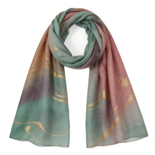 Hijab Scarf for Women Fashion Printed Modal Hijab Head Wrap Scarves Lightweight Long Scarf Shawls - color: Watercolor J