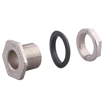 DERNORD 3/4" Female Bulkhead Water Tank Connector Stainless Steel Bulkhead Fittings Pack of 5 - size: 3/4 Inch, style: Pack of 5