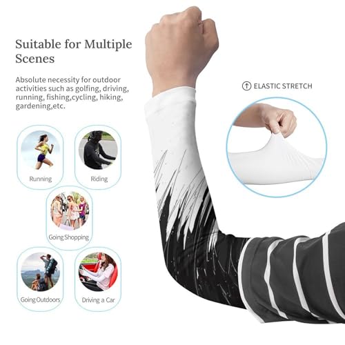 Purple Cooling Arm Sleeves for Men & Women – Breathable, Sun Protection, Sports Arm Sleeves for Women, Men & Youth - color: Black White Graffiti