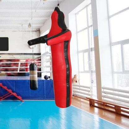 Grappling Dummy Wrestling Dummy Unfilled Jiu Punching Bag Throwing Judo Dummy Bag for Kickboxing Judo Karate - color: Red 130cm