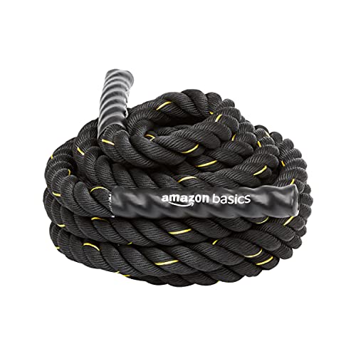 Amazon Basics Battle Rope for Home Gym Workout, Exercise Training Equipment - style: 1.5 Inch x 30 Feet