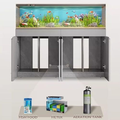 Aquarium Cabinet With Doors, Minimalist Fish Tank Stand, Waterproof and Wear-Resistant, Adjustable Shelves(120x50cm/47.2x19.7in) - size: 120x50cm/47.2x19.7in