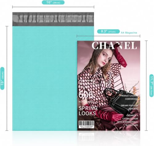 Fuxury Poly Mailers 10x13" 100 Pcs,Durable Shipping Bags Embossed Dots Teal | Strong Adhesive Packaging Mailers Poly Bag,Waterproof Self Seal Mailing Envelopes for Small Business,Boutique &Online Sellers - size: 10x13" 100pcs