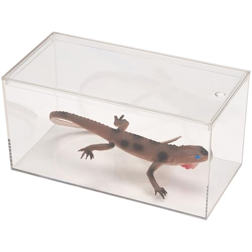 Pioneer Plastics 083CAQUA Clear Micro Habitat Terrarium, Tarantula Enclosure, Desktop Aquarium, 7.75" W x 3.75" D x 3.75" H